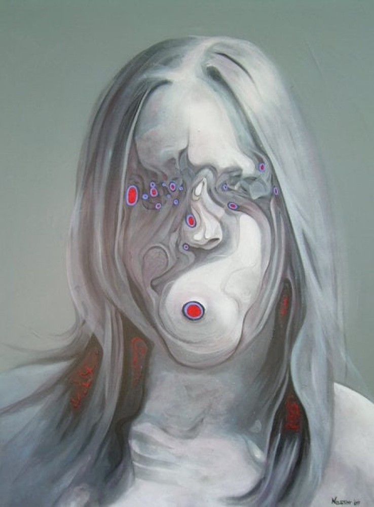 Large Original Painting on canvas by Buddy Nestor   dark art pop surrealism goth