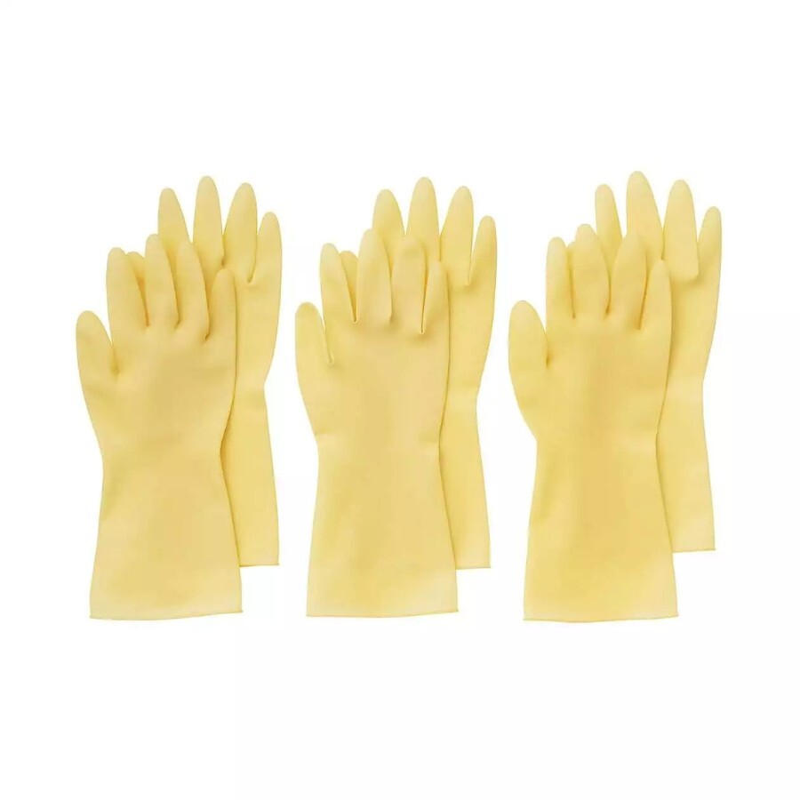 Muji Natural Rubber Dishwashing Gloves 3 Pairs Size M - Soft, Durable, Eco-Fr...