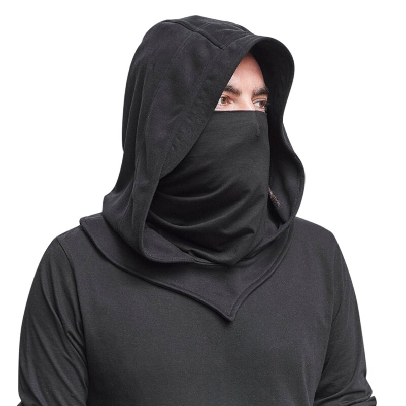 Hooded Hat Scarf Hooded Balaclava Medieval Hat With Veil Face Mask for Men Women