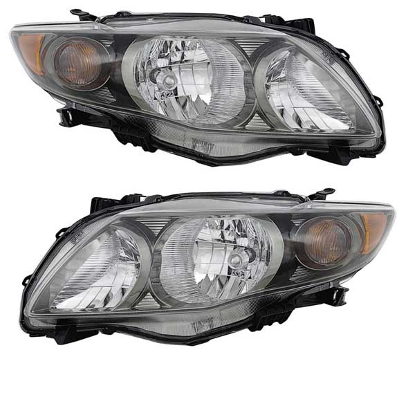 CAPA For 09-10 Corolla USA Built Headlight Headlamp Head Light w/Bulb SET PAIR