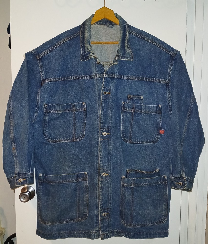 Mens Large Midthigh Jean Jacket By Lockup Women's XL