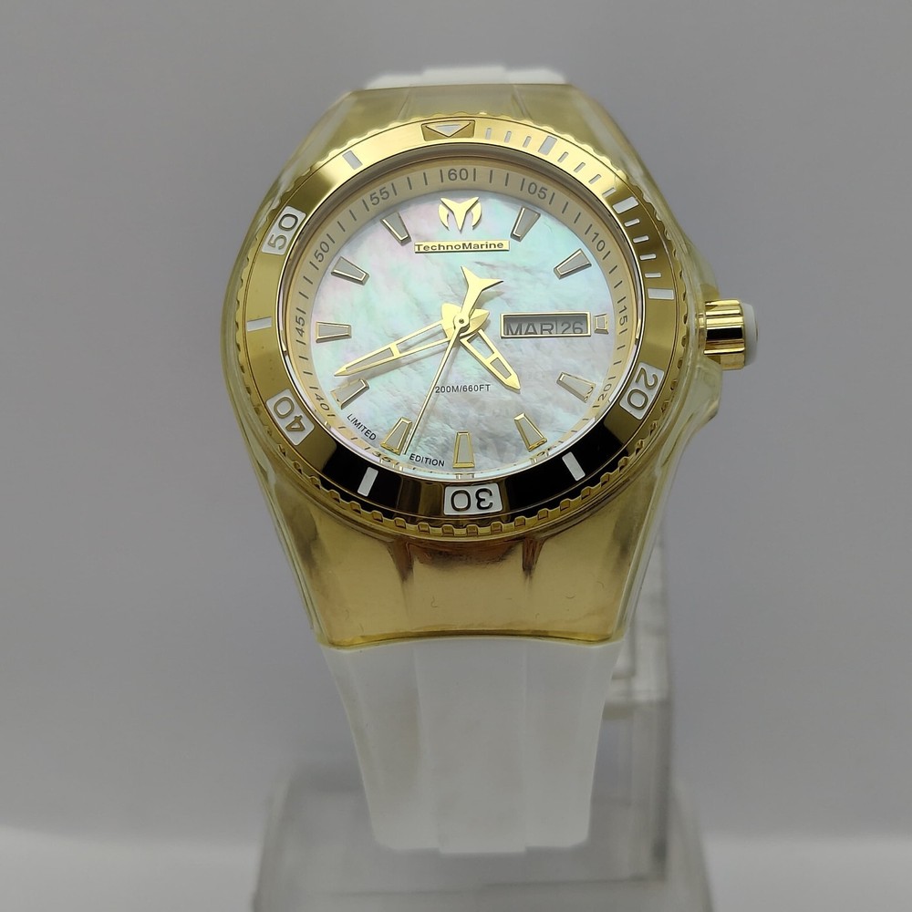 TechnoMarine Cruise Monogram 36mm Limited Edition Gold Unisex Watch TM-115324
