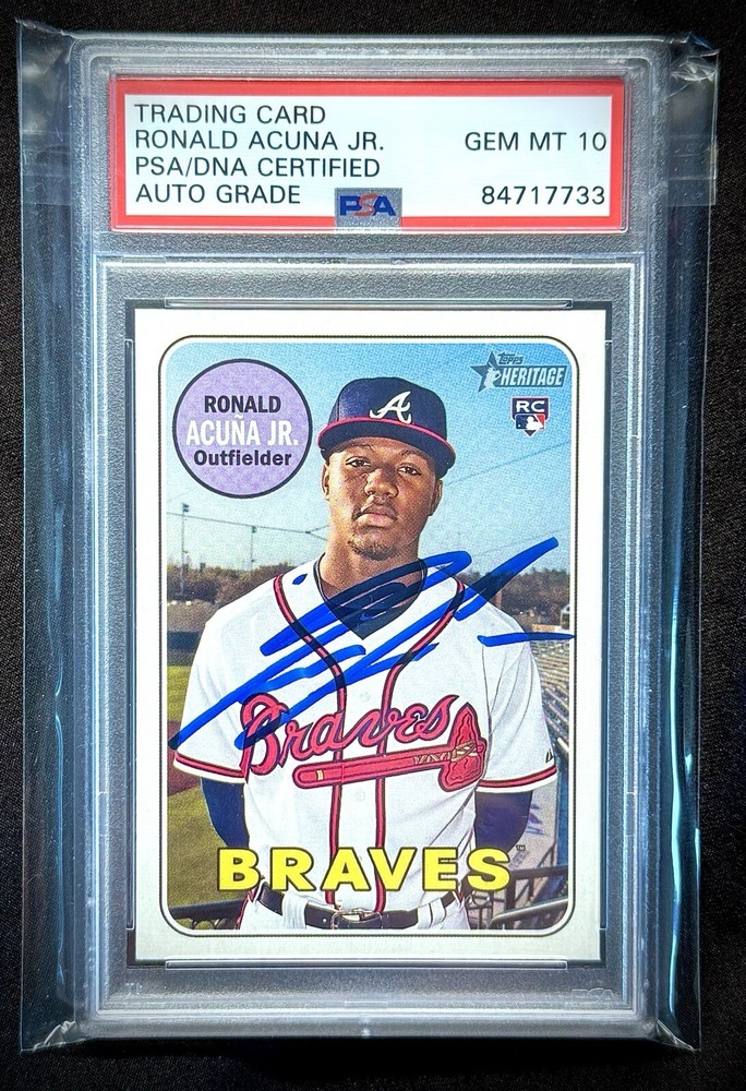 Ronald Acuna Jr. PSA/DNA GEM MT 10 2018 Topps Heritage #580 ATL Braves Rookie