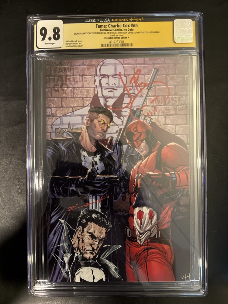 Fame: Charlie Cox - 2X SIGNED, REMARKED by Uribe and Bernthal CGCS 9.8 -LTD 150