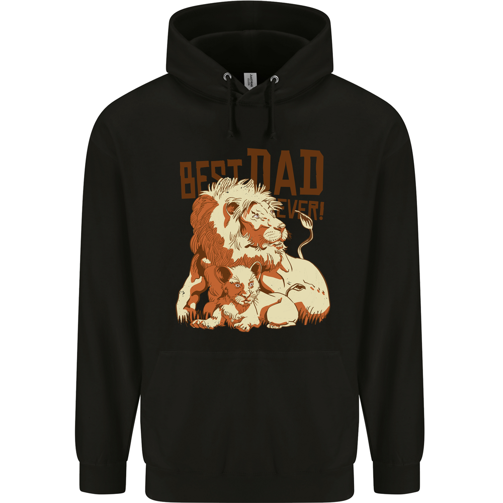 Lion Best Dad Ever Funny Father's Day Mens 80% Cotton Hoodie