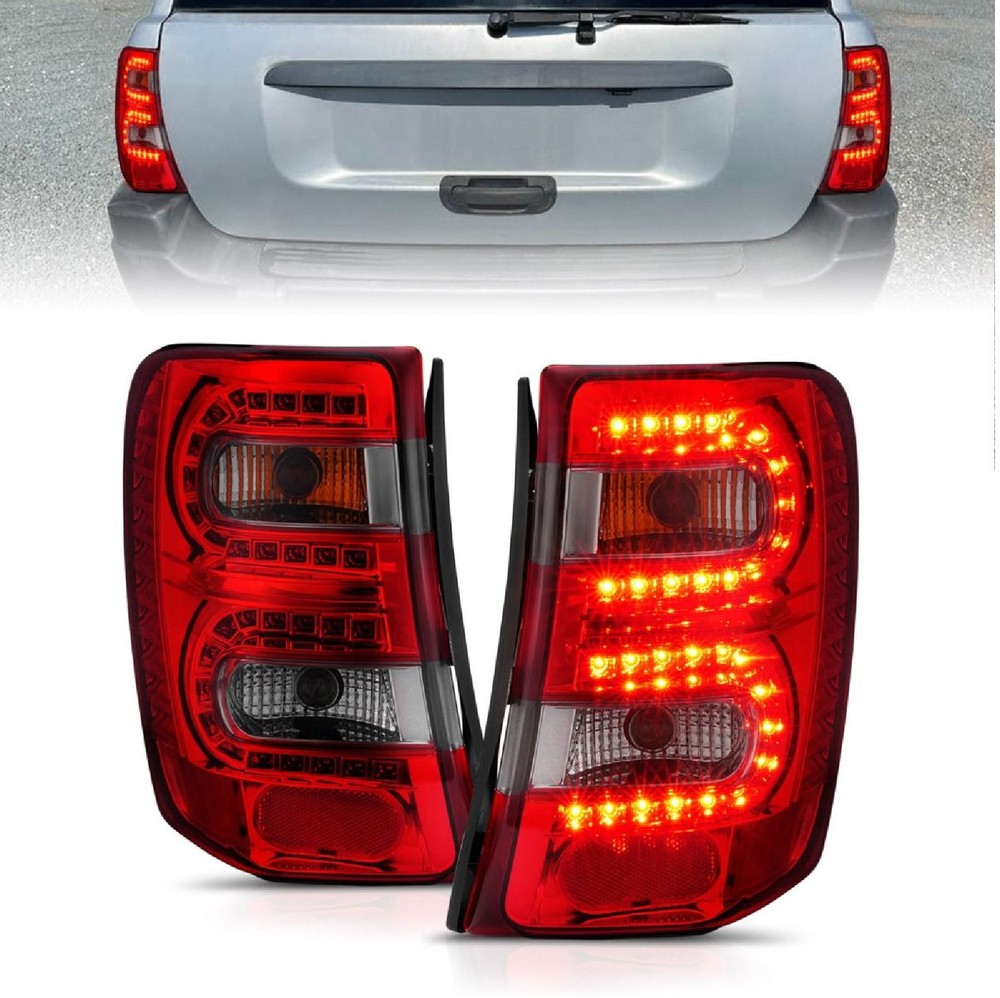 Anzo 311180 Red Smoke Lens Led Bulb Tail Lights for 99-04 Jeep Grand Cherokee