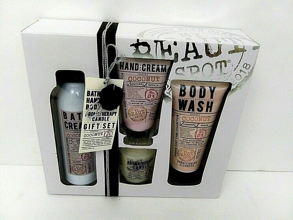 Aromatherapy Gift Set Bath And Hand Cream Body Wash Candle Coconut No.3 IN STOCK