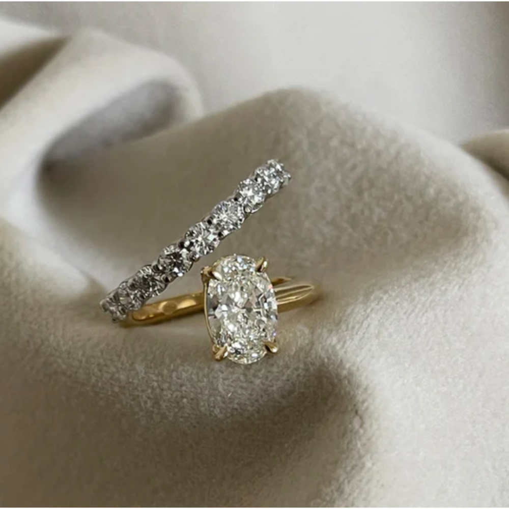 IGI Lab Created 2.00 Ct Oval Cut Diamond Wedding Ring in 14k Yellow Gold