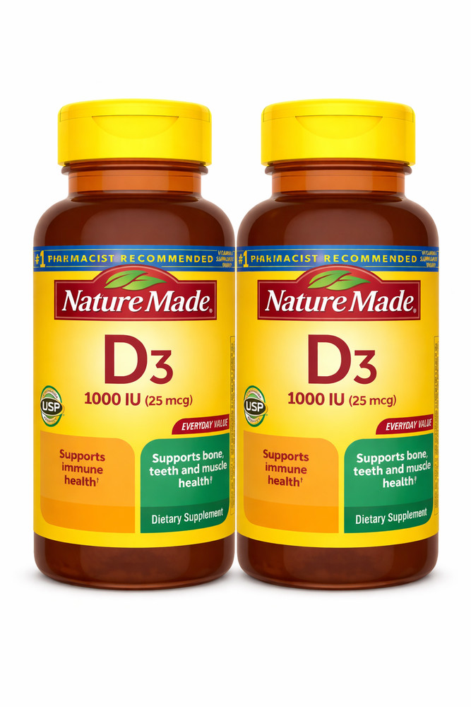 Nature Made Vitamin D3 1000 IU 2 Pack 420 Ct Bone & Immune Health USA