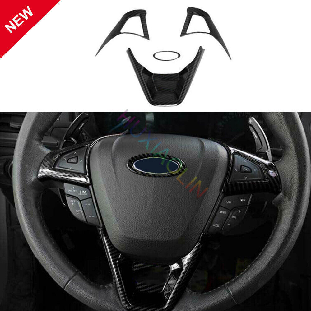 Cubierta de hoja de volante con aspecto de fibra de carbono para Ford Mondeo Fusion 2013-20