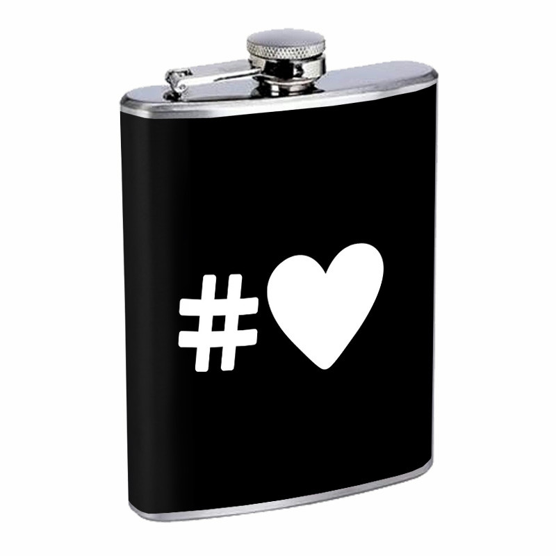 Hashtags D7 Flask 8oz Stainless Steel Hip Drinking Whiskey