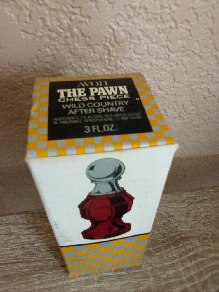 Avon the Pawn Chess Piece Wild Country After Shave Bottle Empty Bottle