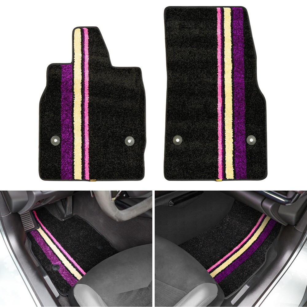 Front Binding Floor Mats All-Weather Carpet Tricolor for Corvette C8 Coupe 20-24