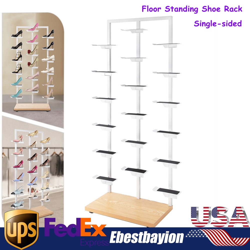 18-Compartment Floor Shoe Rack Organizer with Spacious Storage Shelf