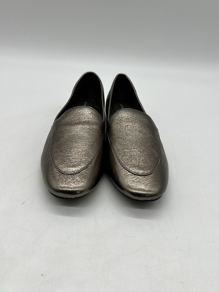Birdies Vasper Women’s Sz 9.5 Gray Metallic Leather Casual Loafers Shoes