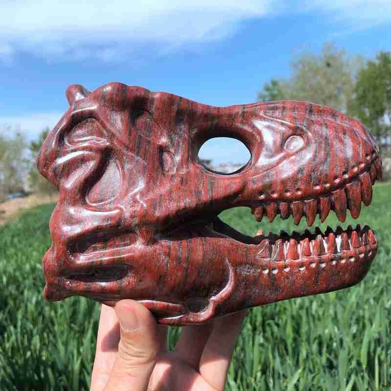 1.79kg Natural Red flash Quartz hand Carved skull crystal Reiki healing