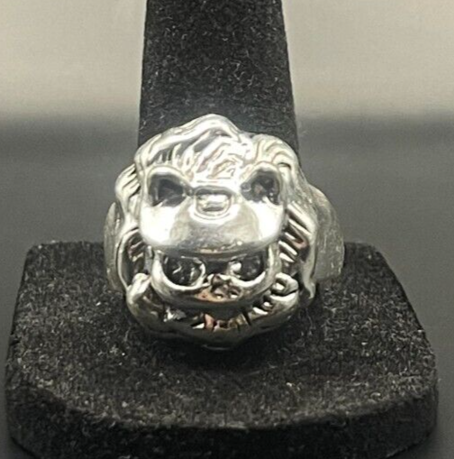 Vintage Antique Silver Tone Skull Ring - Size 10.5