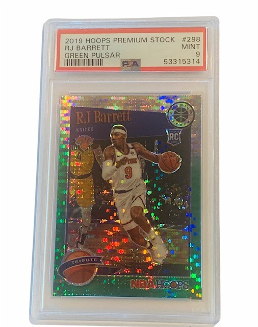 RJ Barrett Rookie RC 2019 Hoops Green PULSAR sp PSA 9 Knicks #298 MINT insert