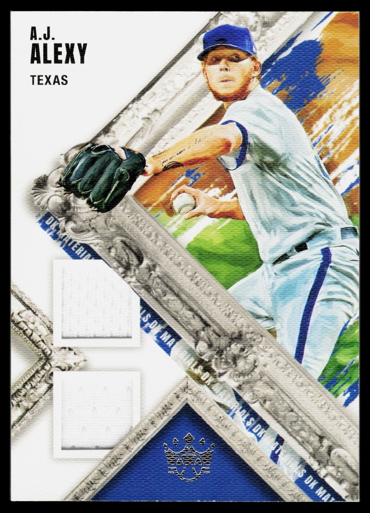 A.J. Alexy Texas Rangers 2022 Panini Diamon Kings Dual Patch Card No.DKM-AJ