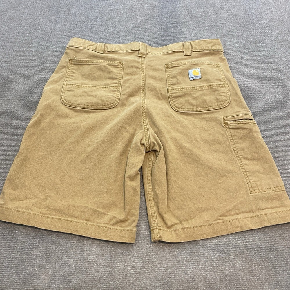 Carhartt Shorts Mens Size 36 Beige Tan 102514 Relaxed Fit Logo Workwear Grunge