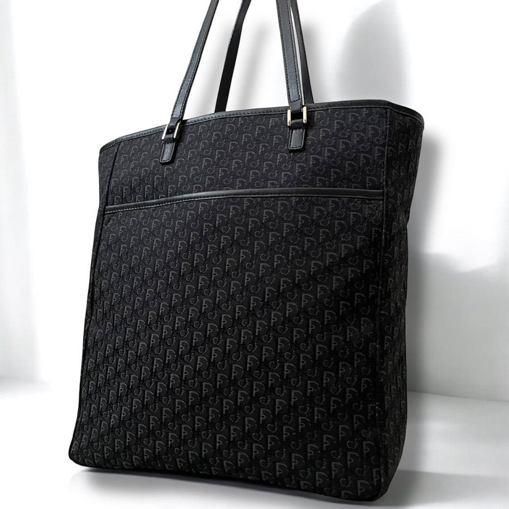 Christian Dior Tote Bag Canvas Black Used