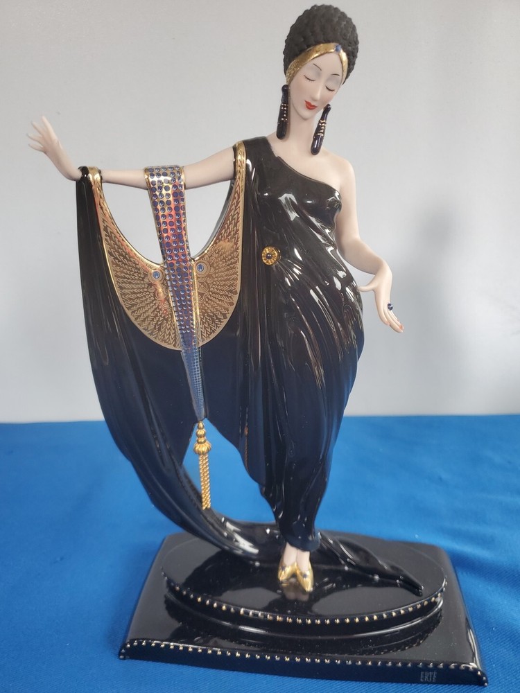 Franklin Mint Erte Art Deco Porcelain Lady Figurine Limited Edition Collectible