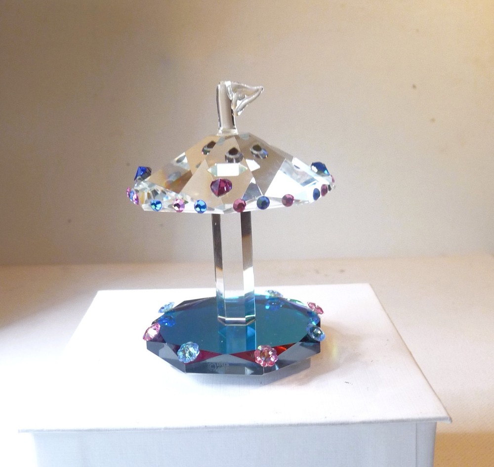 Rare Iris ARC Swarovski Crystal Carousel / Merry Go Round ~ Signed, Please Read