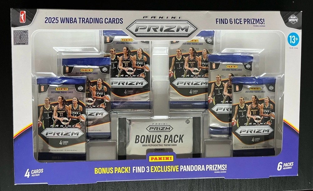 2025 Prizm WNBA Costco Sealed Box Panini Prizm 6 Packs + 1 Bonus Pandora Pack