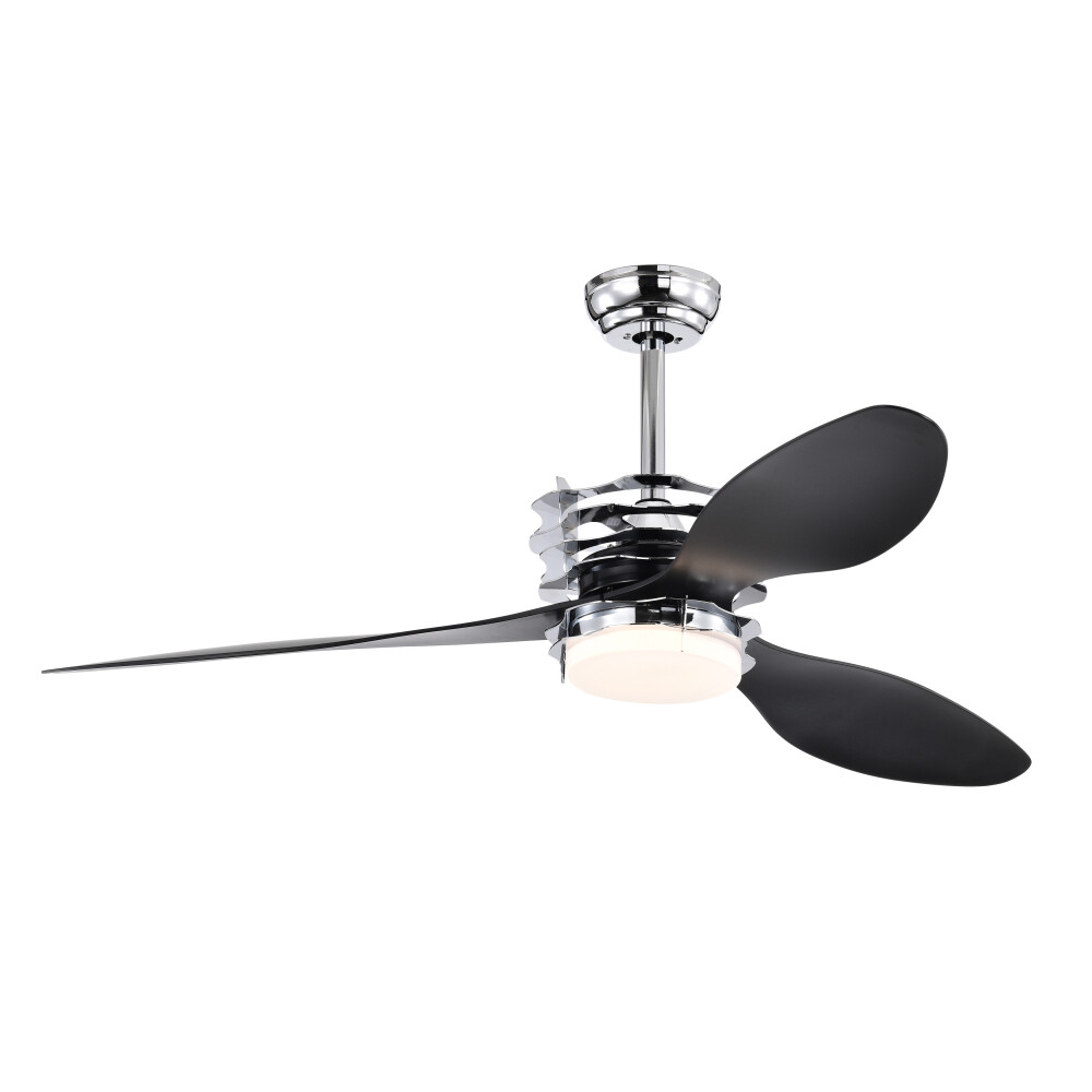 52 Inch ABS Ceiling Fan with Light Kit, Remote Control, 6 Speed Settings, Modern Design