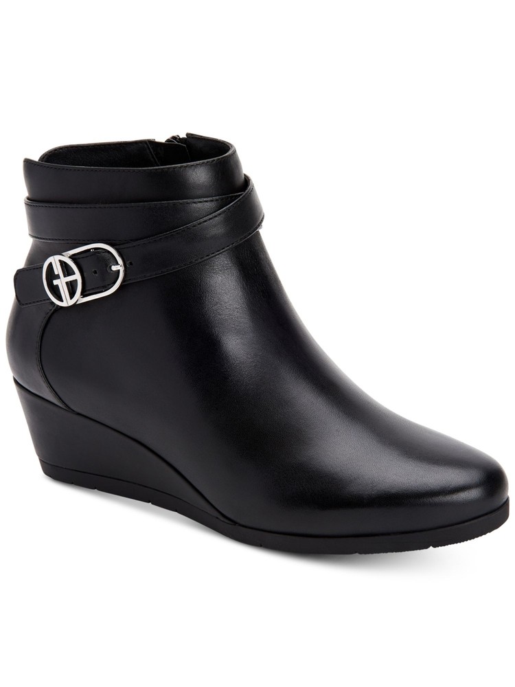 GIANI BERNINI Womens Black Strappy Cherub Round Toe Zip-Up Booties 6 M