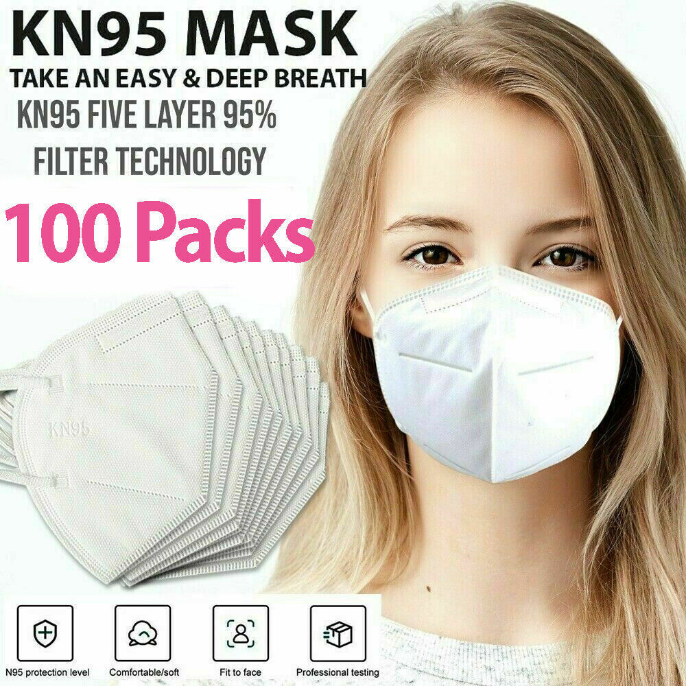 KN95 Protective Face Mask -100 PC- 5-Layer PM2.5 95% Disposable Respirator Cover
