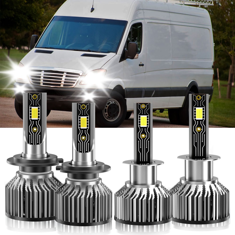 2003-2006 Dodge Sprinter 2500 H1 H7 LED Headlight Bulbs 6500K Super Bright