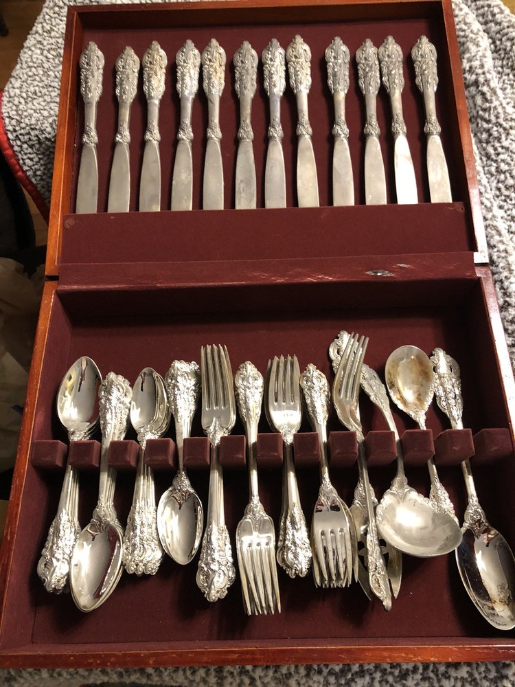 Vintage Baroque By Godinger Silver Plated 65 Piece Flatware Set Service For 12