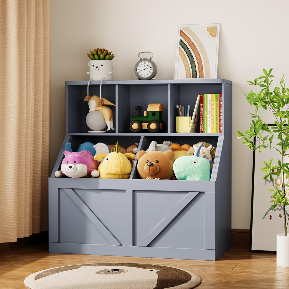 Kids Toy Storage Organizer and Bookshelf for Boys and Girls