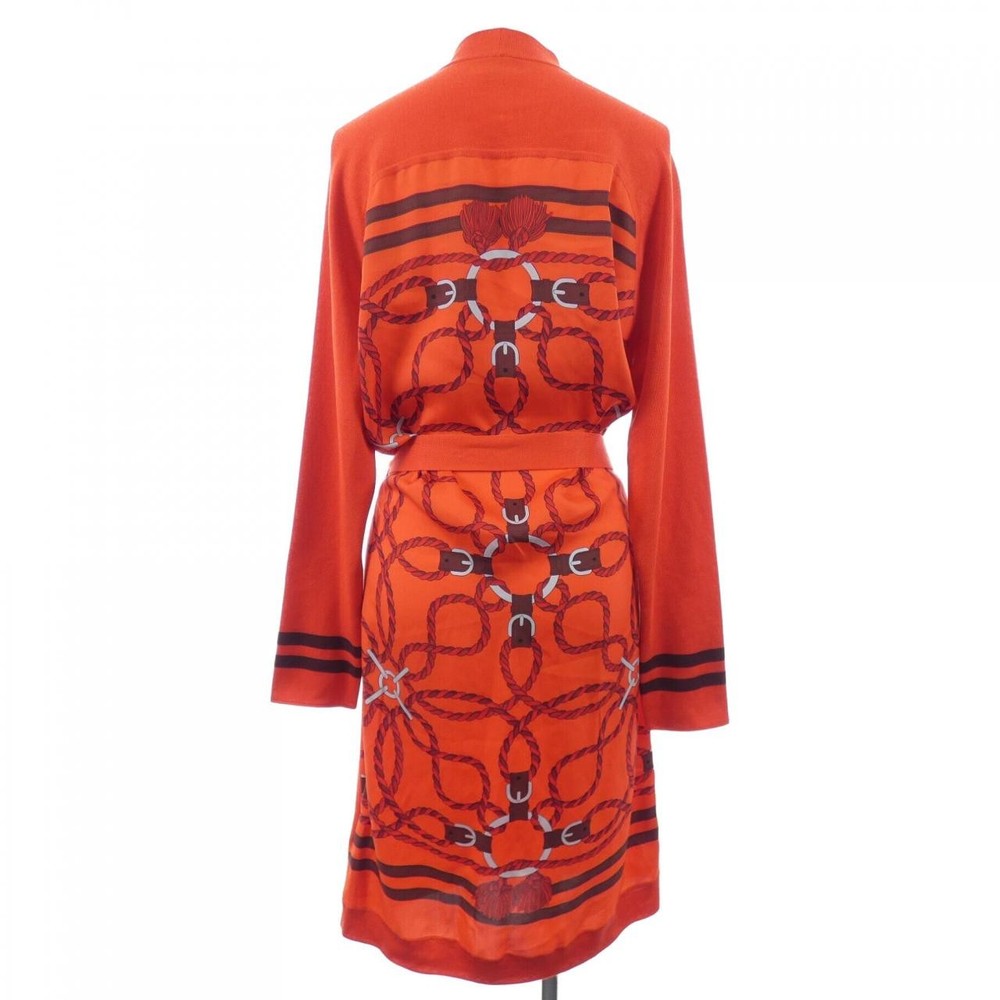 Authentic Hermes HERMES Twill Reine Long Cardigan #270-004-297-0856