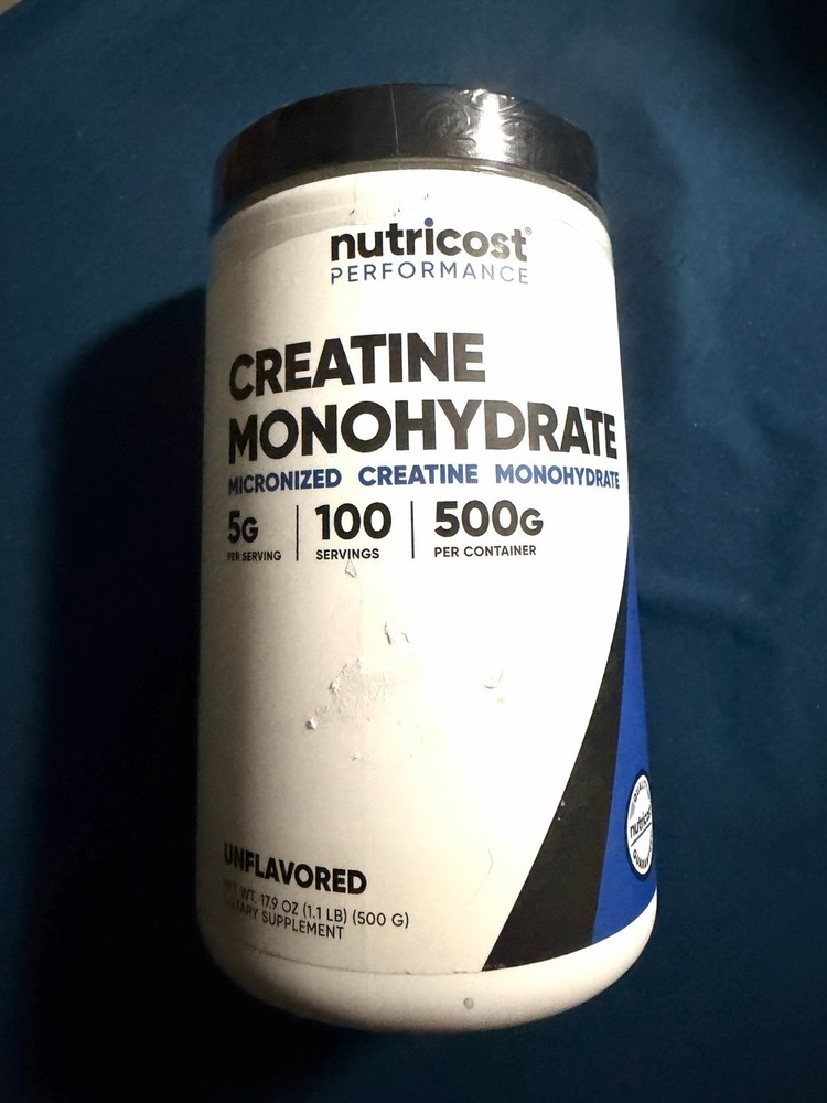 Nutricost Creatine Monohydrate - Unflavored - 500g Powder 100 Serving Exp 1/2028