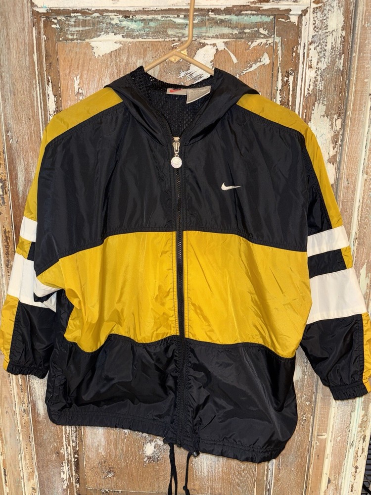 Vintage Nike 90’s Y2K Hooded Zippered Windbreaker Jacket Booters Size Med10/12