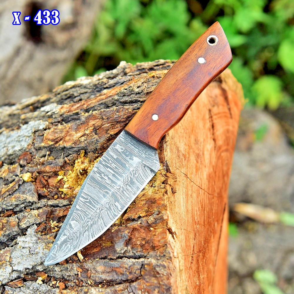 Outdoor Handcrafted Damascus Steel Skinner Boot Knife X433