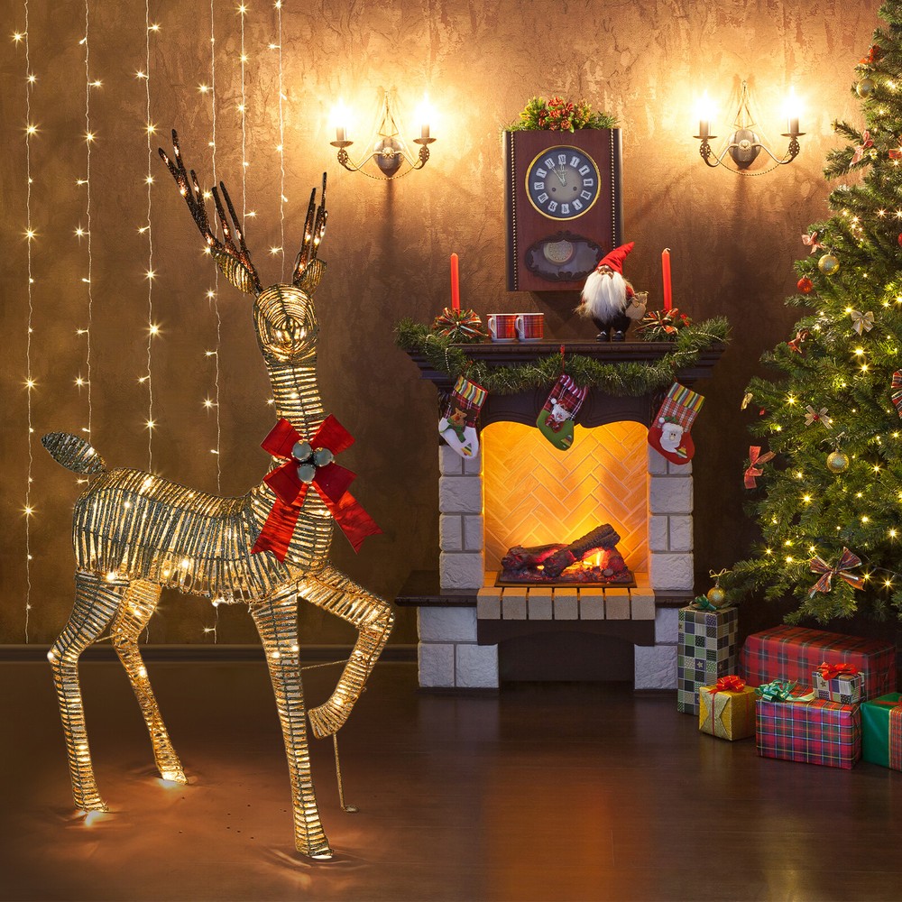 Christmas 4.66ft Reindeer Decoration Large Light Up LED Luxury Outdoor Xmas XL