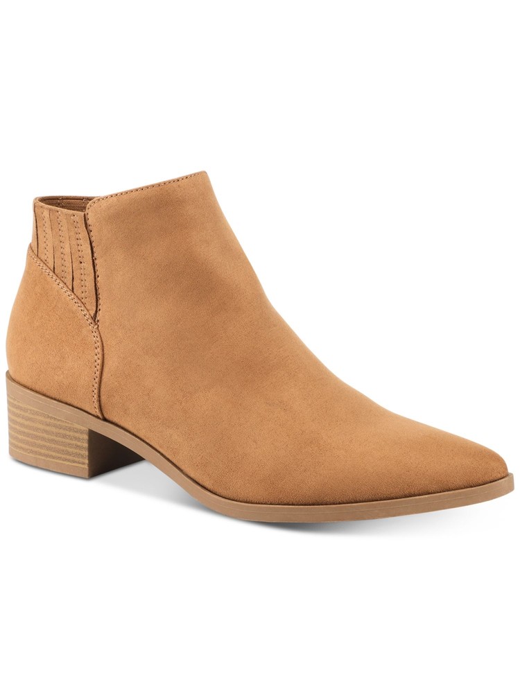 AMERICAN RAG Womens Beige Gore Tori Pointed Toe Block Heel Booties 8.5
