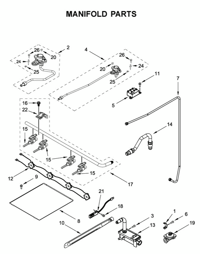 Genuine OEM Whirlpool Gas Range Manifold Assembly W11509597 Fast Shipping 30D Guarantee