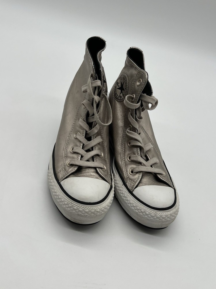 Converse Chuck Taylor All Star Lux Womens Brown Metallic Wedge Sneaker Size 8