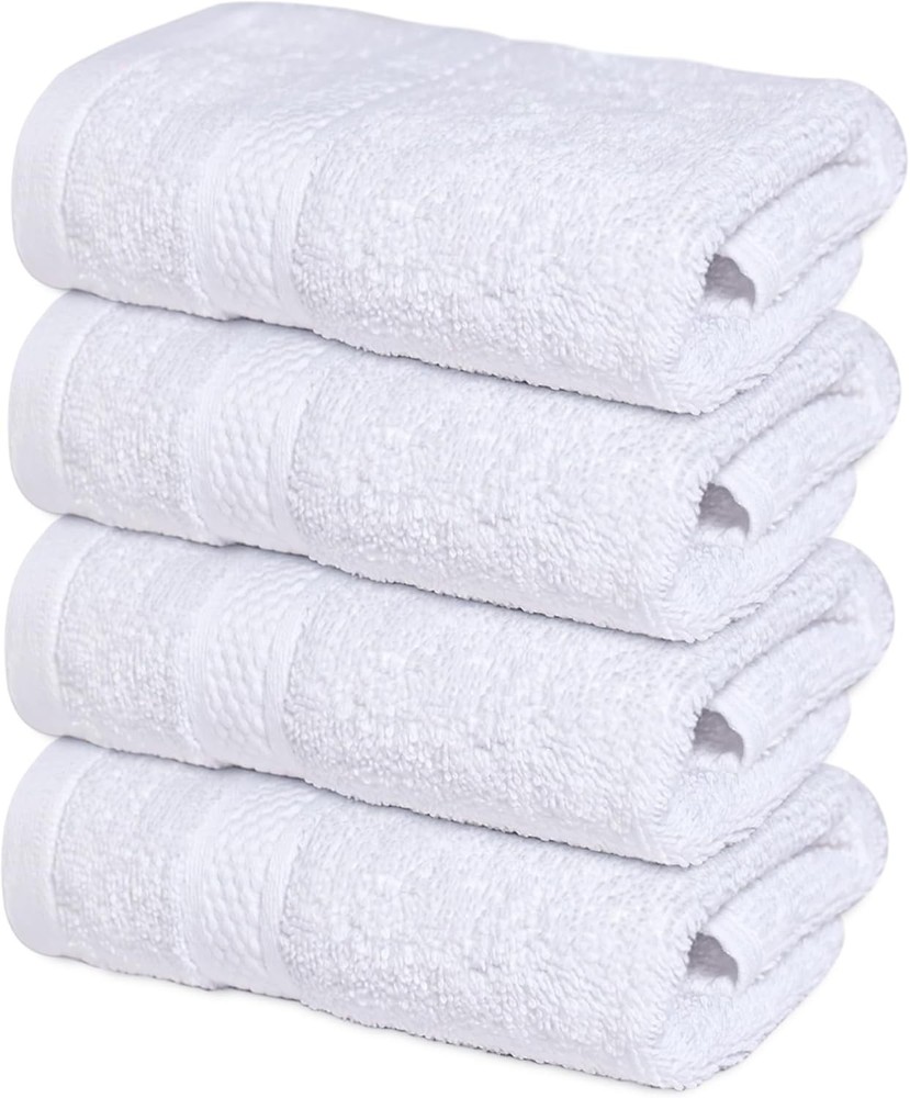 Luxury Wash Cloths for Showering [13x13] – Washcloths - 4 Pack Brilliant White