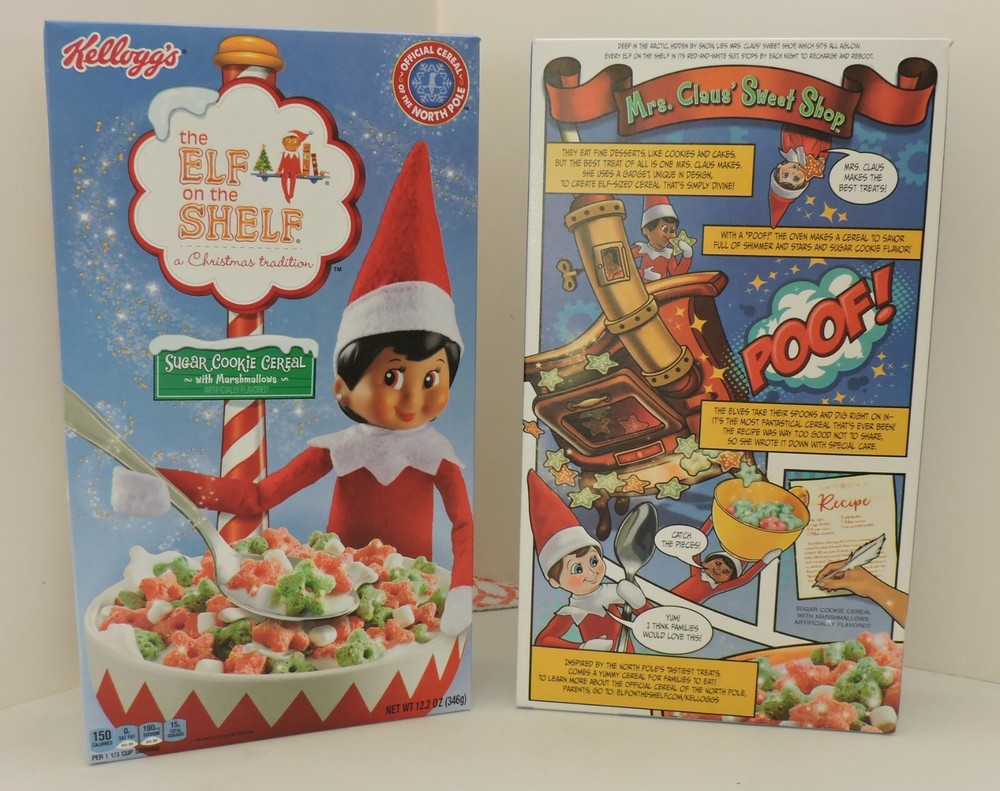 2019 KELLOGG'S ELF ON THE SHELF SPECIAL EDITION SUGAR COOKIE CEREAL BOX SEALED