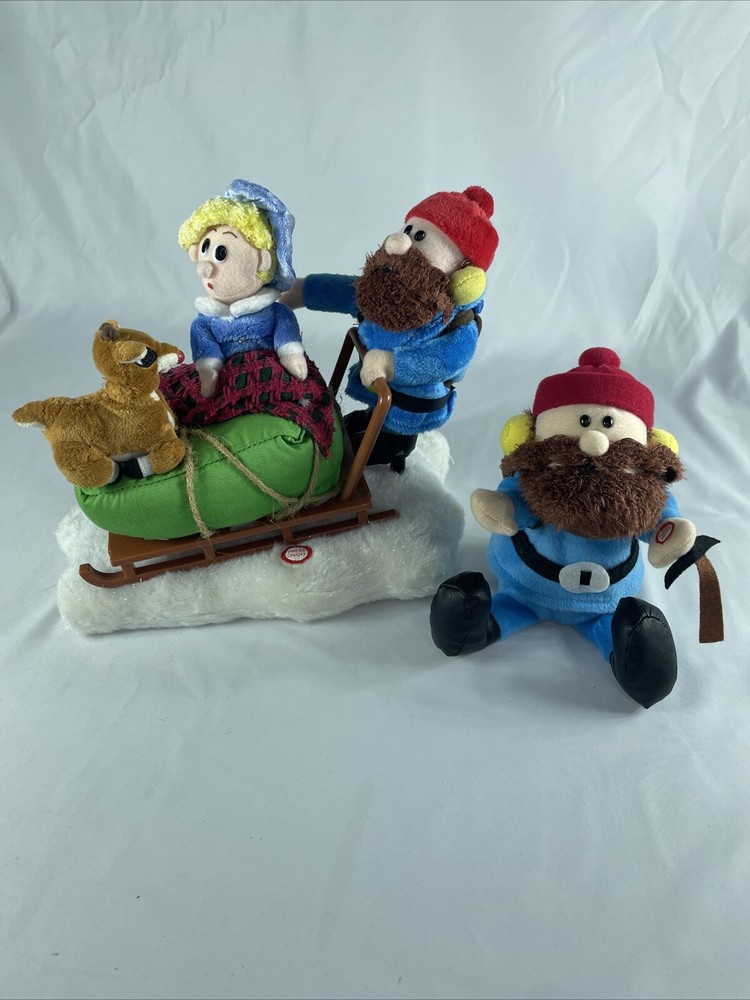 Gemmy Rudolph Hermey Yukon Cornelius Light-Up Sleigh with Music