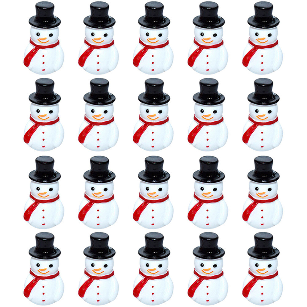 30 Pcs Christmas Crafts for Kids Ornaments Snow Mini Snowman Statue