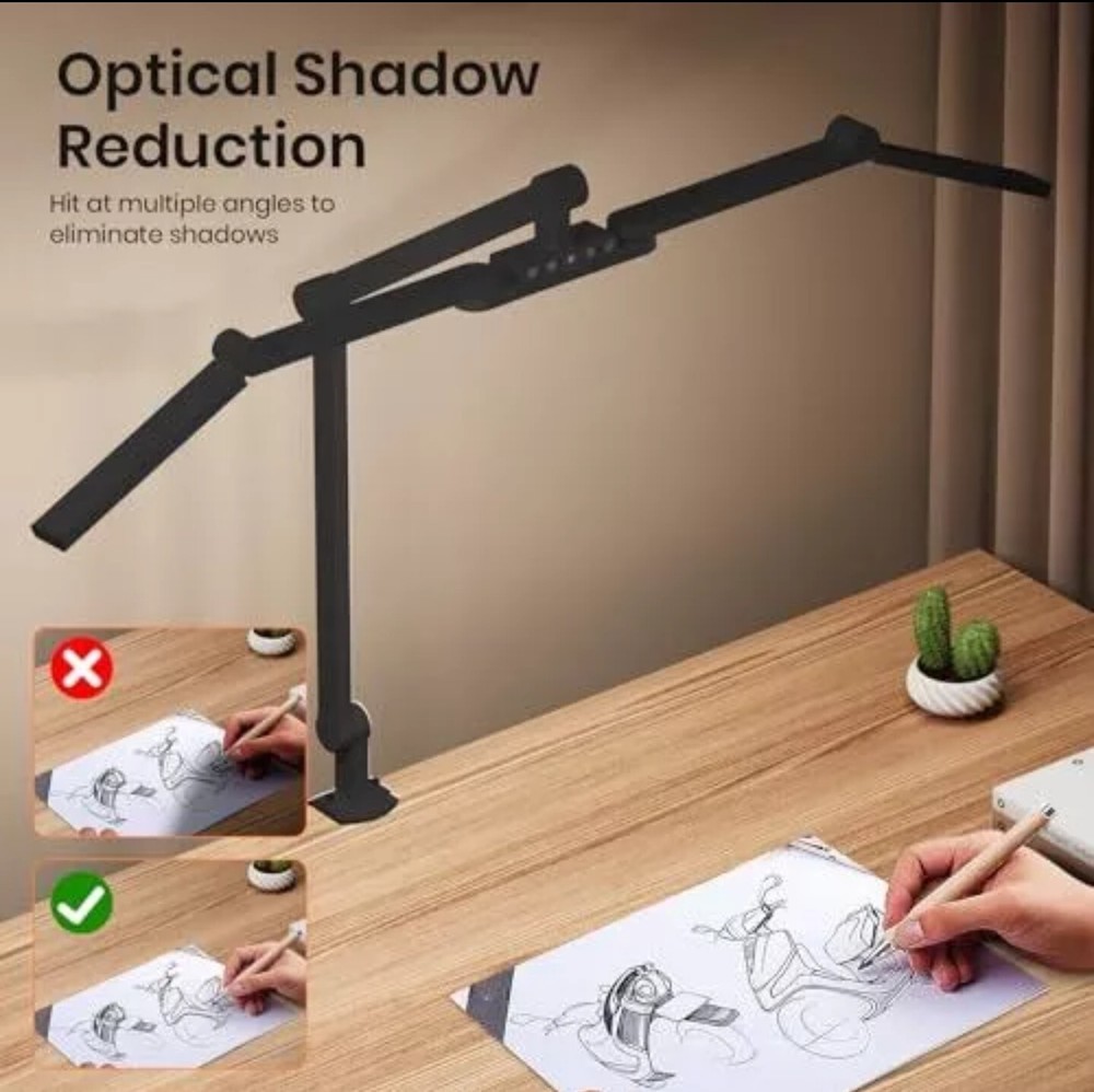 Ultra Bright Architect Desk Lamp with Clamp,Transformable Black-LED Desk Lamp