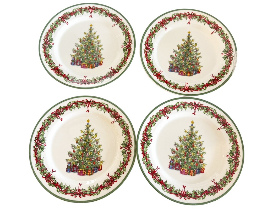 4 CHRISTOPHER RADKO Traditions Holiday Celebrations Salad Dessert Plates 8.25