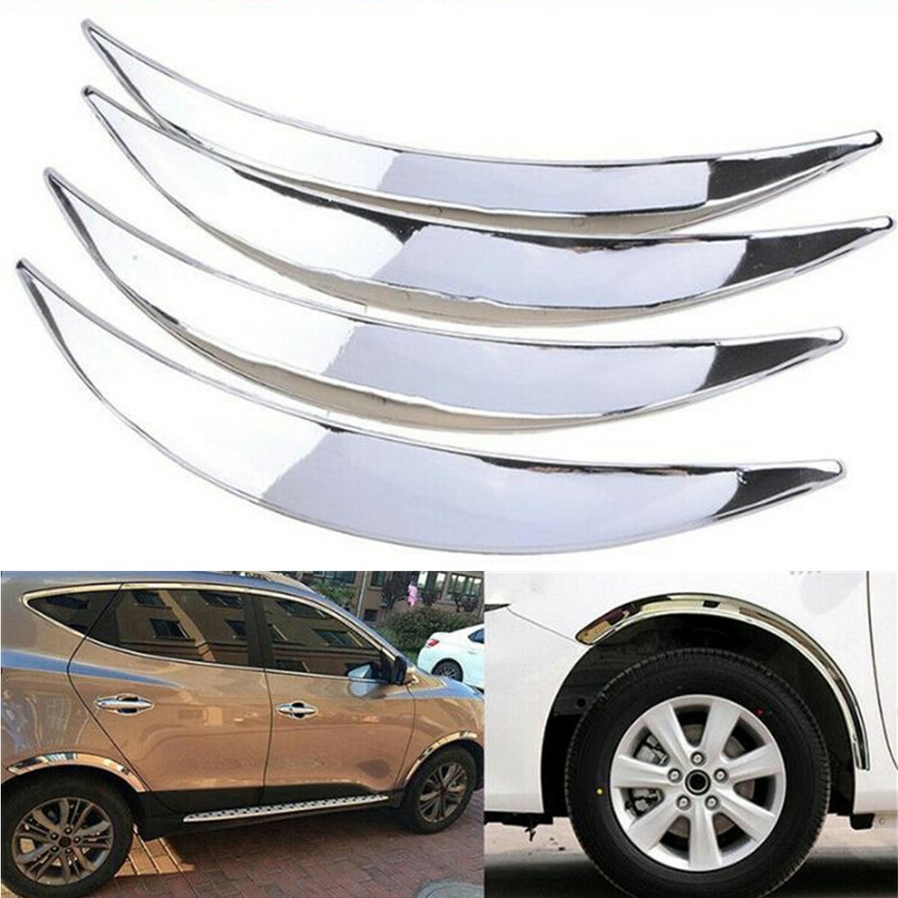 Car Wheel Eyebrow Arch Lip Trim Cover Fender Flares Protector Sticker Strip 4Pcs