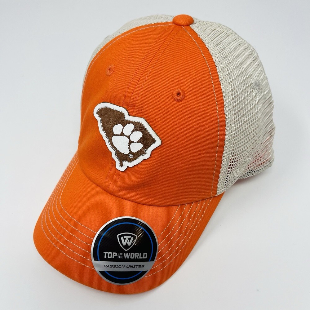 NCAA Clemson Tigers CU Men's Trucker Strapback Hat Cap Adjustable State Logo NEW